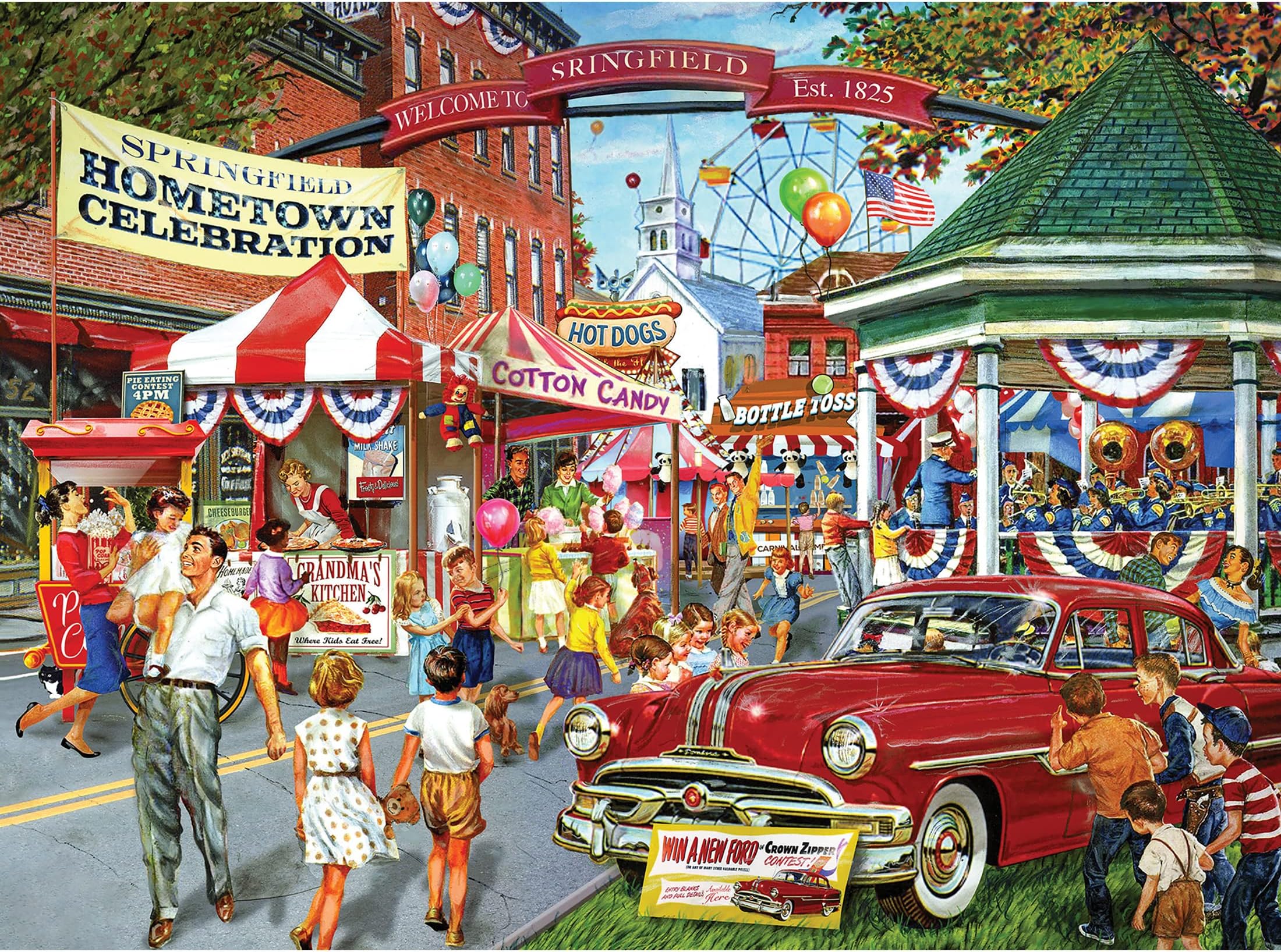 RoseArt - Back to The Past - Hometown Celebration - 1000 Piece Jigsaw Puzzle for Adults