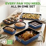 NutriChef Baking Set - Nonstick and PFOA, PTFE Free Bakeware, Stackable and Space Saving Design, 8 Piece Oven Trays for All Your Baking and Cooking Needs, Great for Cakes, Cookies and More