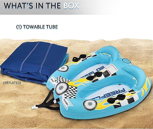 Miniatura 7 de Watersports - Tubo inflable remolcable para dos personas, balsa de remolque flotante para dos personas, botestubosremolcadores inflables con