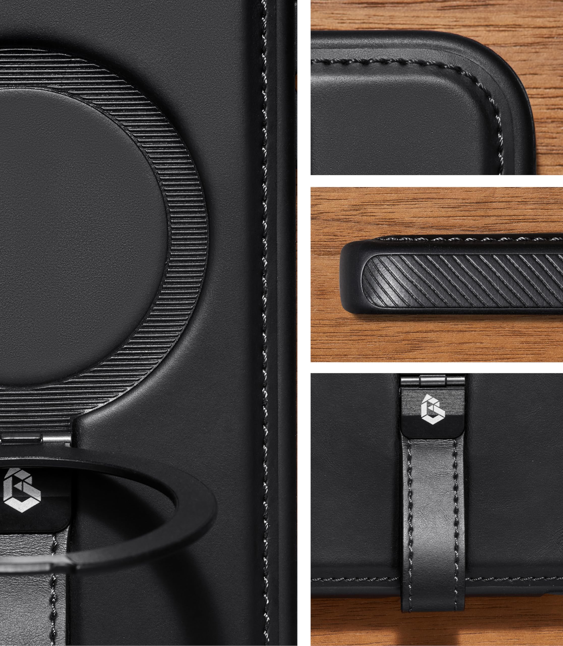 Funda para iPhone 17e y iPhone 16e, correa de piel con soporte de anillo