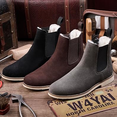 Handmade Classic Chelsea Boots for Men Fashion Genuine Cowhide Leather Slip On