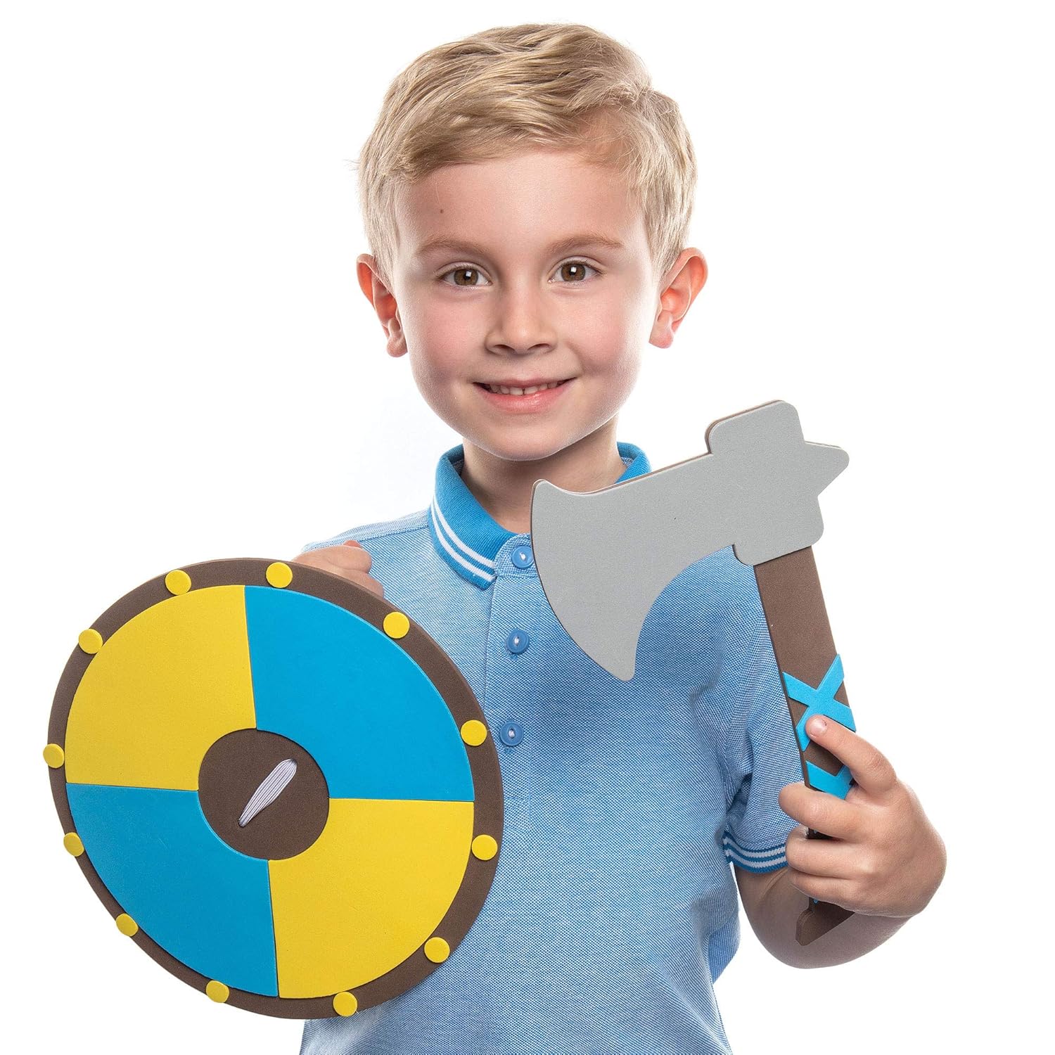 Baker Ross AT718 Viking Axe & Shield Kits - Pack of 2, for Kids Arts and Crafts Projects