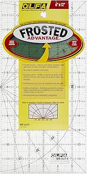 OLFA 1071819 QR-6x12 6-Inch x 12-Inch Frosted Advantage Acrylic Ruler