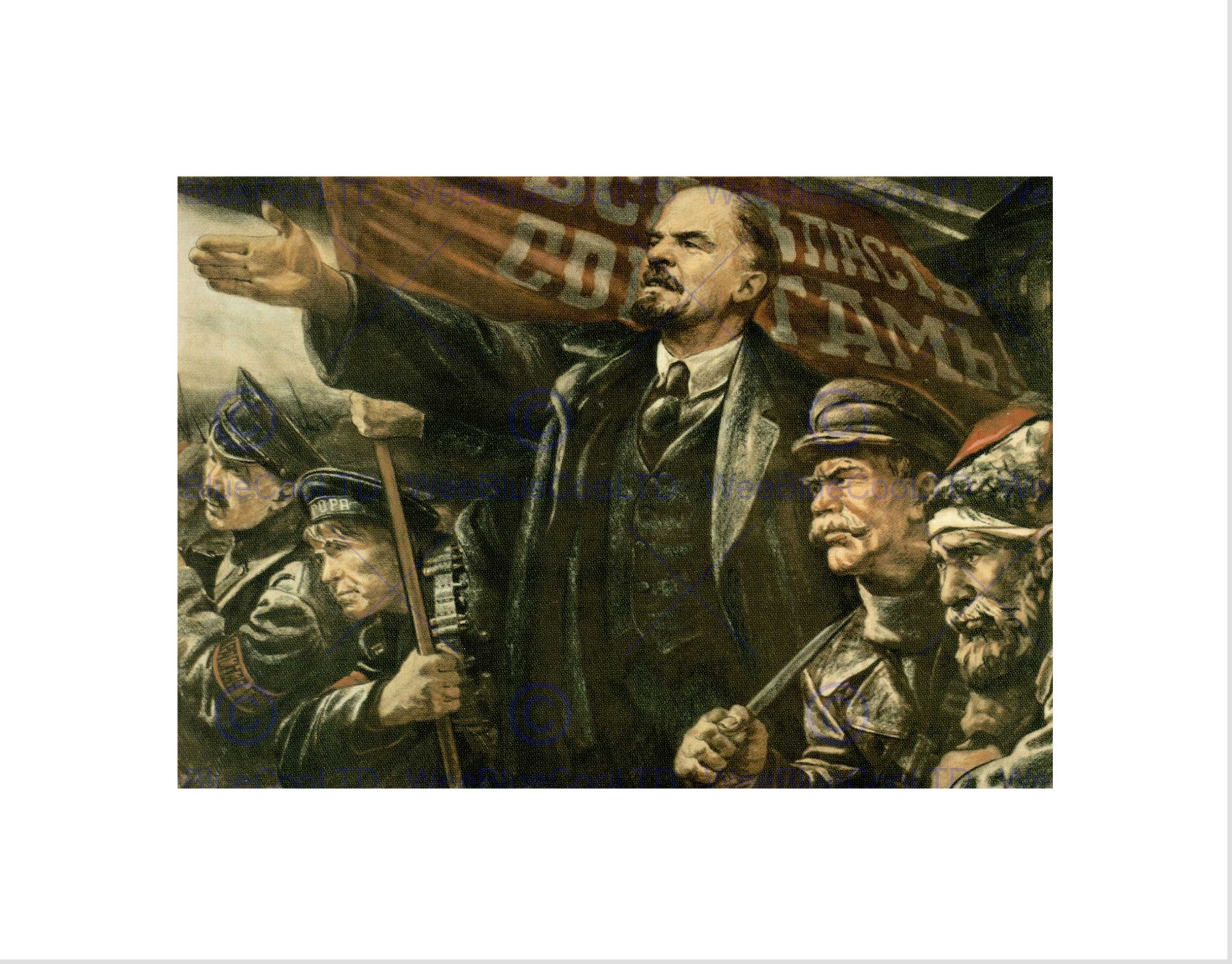 Wee Blue Coo Lenin October Soviet USSR Communism Revolution Wall Art Print