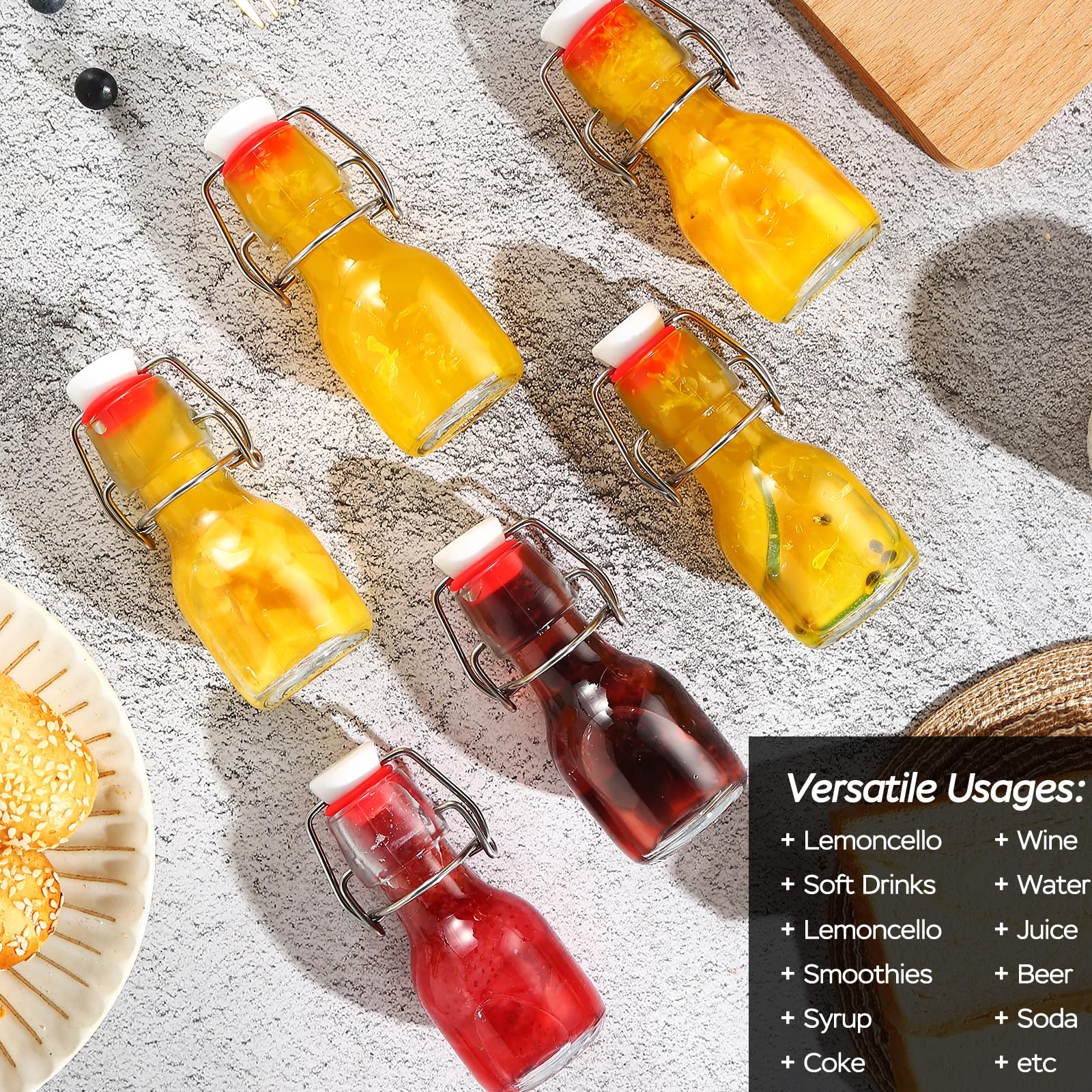 KADAX Bottiglia In Vetro Da 750 Ml Con Tappo Ermetico Per Conservare Bevande Perfetta Per Kombucha E Limonata Confezione Da 6 82162183
