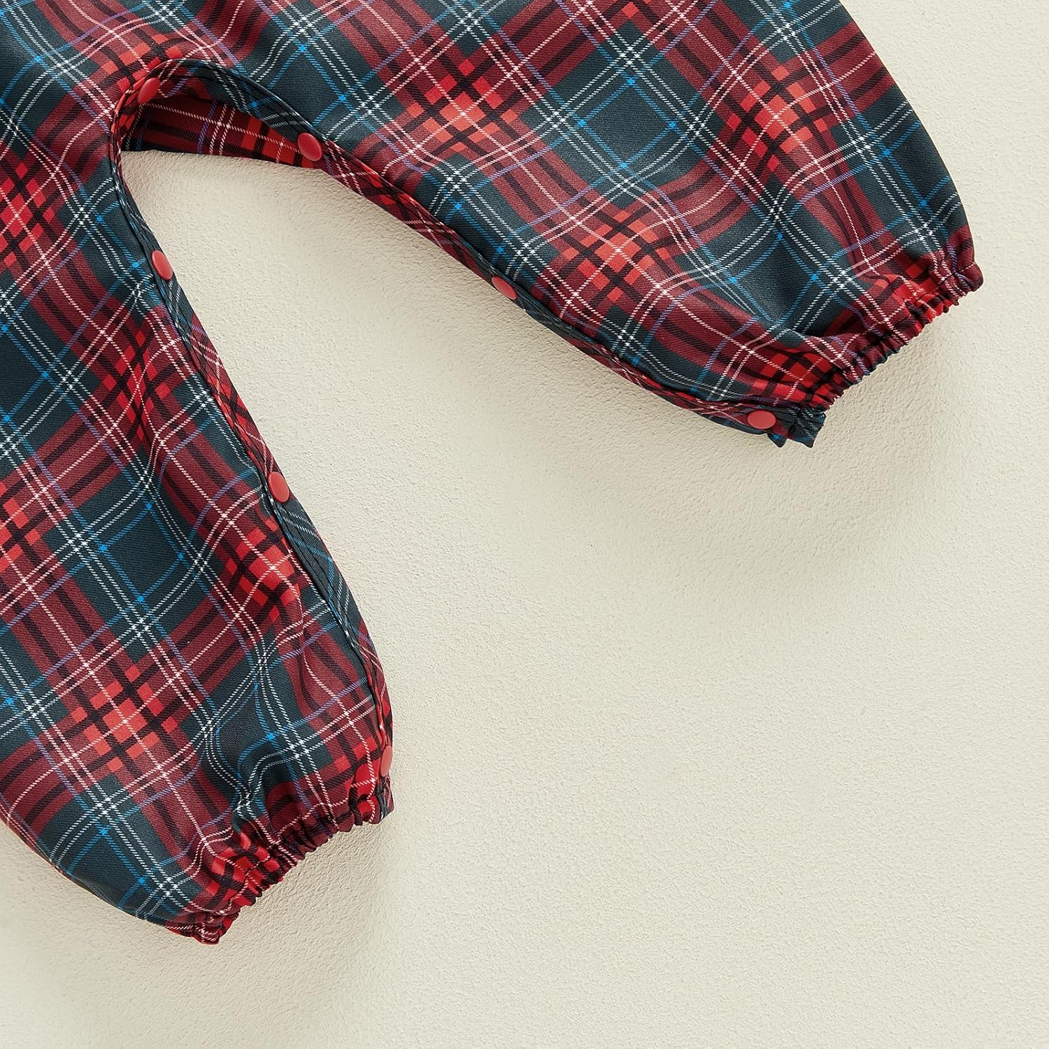 Newborn Baby Boy Christmas Outfit Long Sleeve Doll Collar Tops Plaid Overalls Pants 2Pcs Fall Winter Xmas Clothes - Image 6