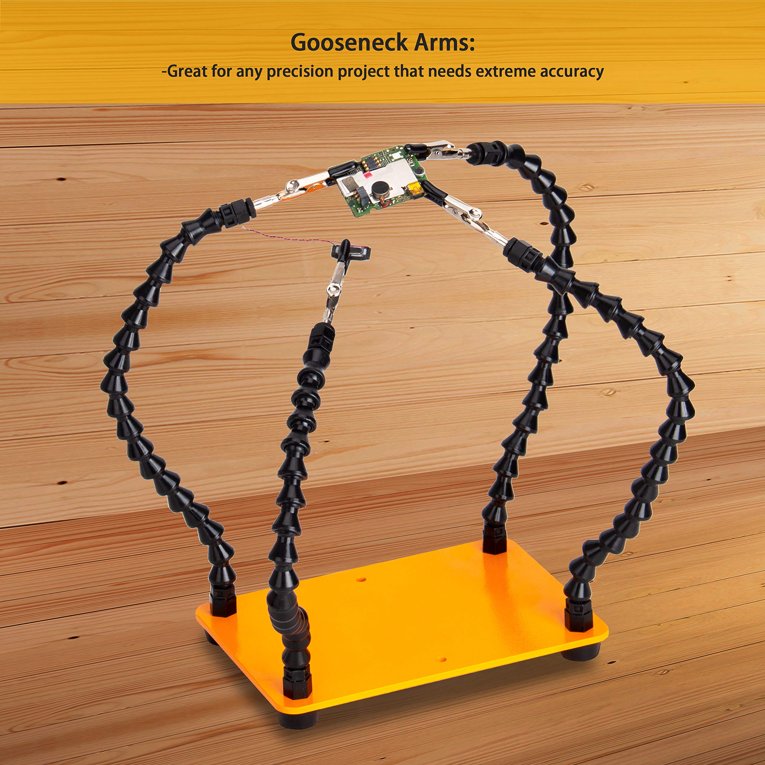 KOTTO Helping Hands Saldering, Terza mano Saldatore Strumento PCB Holder Quattro Bracci Aiutare Mani Artigianato Gioielli Hobby Officina Aiuto Stazione di Aiuto Antiscivolo Acciaio Base Pesata