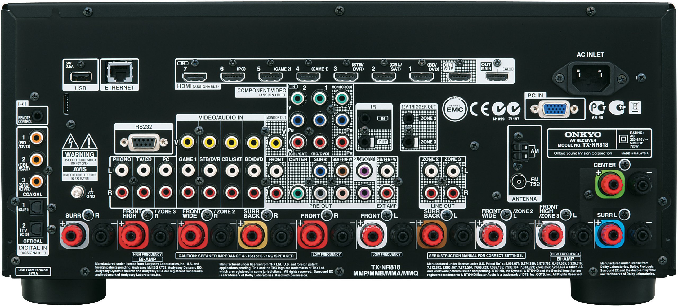 【限定1台】ONKYO TX-NR818 プリメインアンプ　オンキョー Onkyo TX-NR818 Silver - Amplis home-cinéma sur Son-Vidéo.com