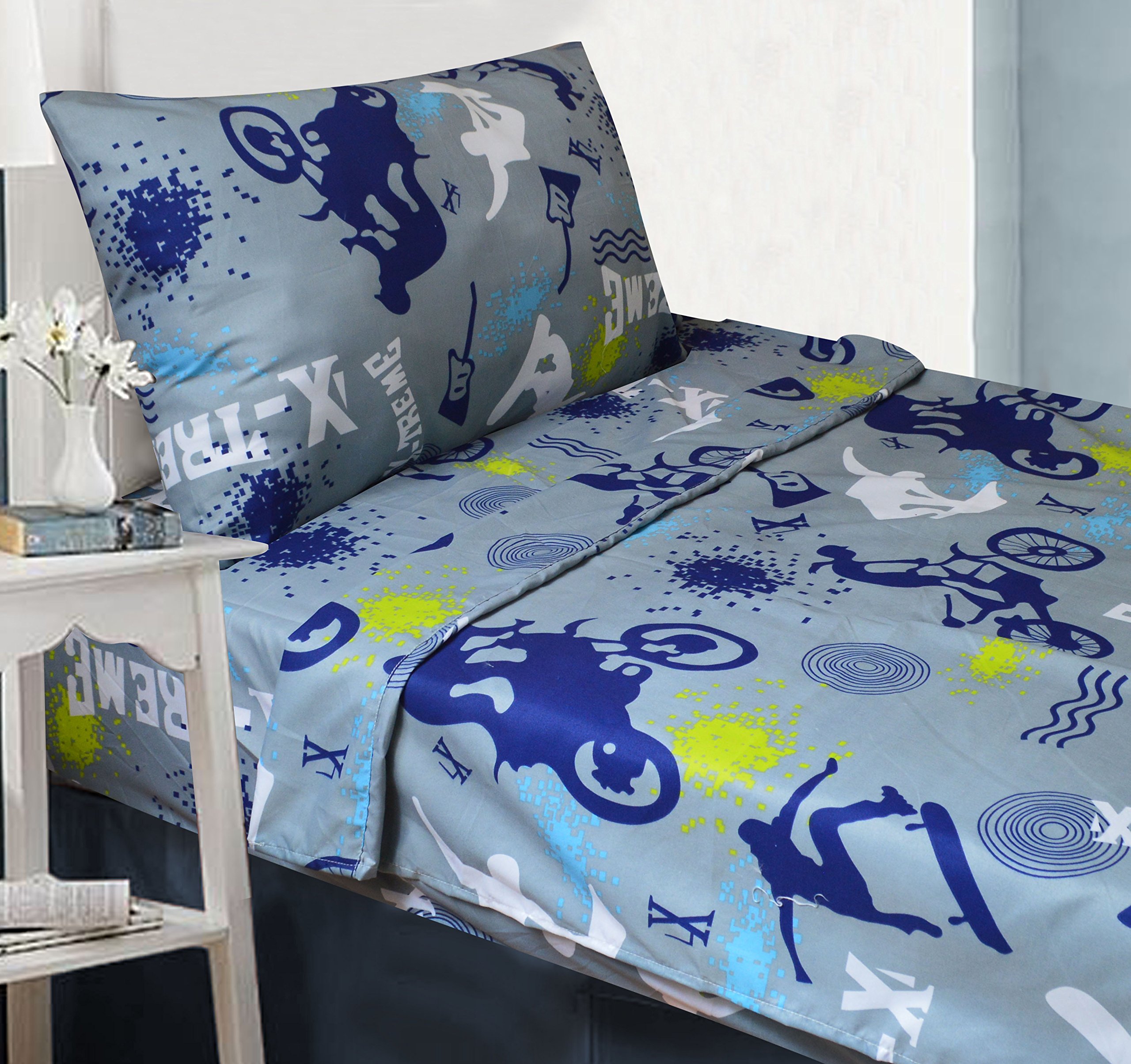 All American Kids'X-TremeSports 3-Piece Twin SheetSet | Matching Comforter Set &Curtain Set Available!