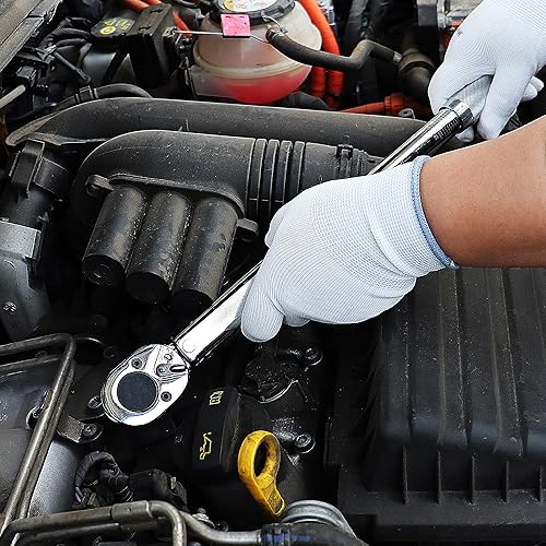 Miniatura 8 de PRIDE&CRAFT Llave dinamométrica de clic de 12 pulgada, 10-150FT-LB13.6-203.5Nm, llave dinamométrica profesional de 72 dientes, llave dinamométrica