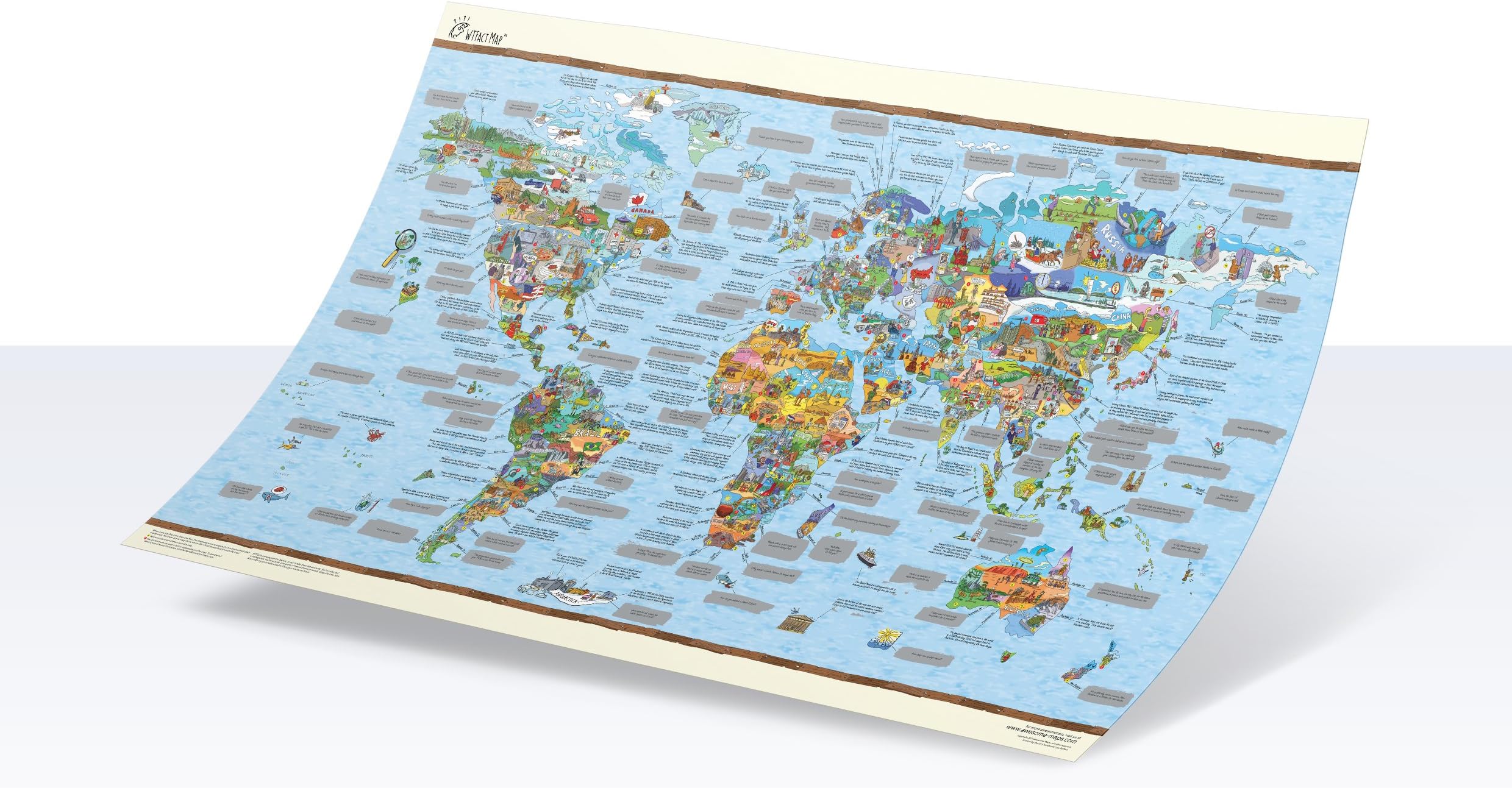 WTFact Map - Interactive Scratchable World Map with Outrageous Facts