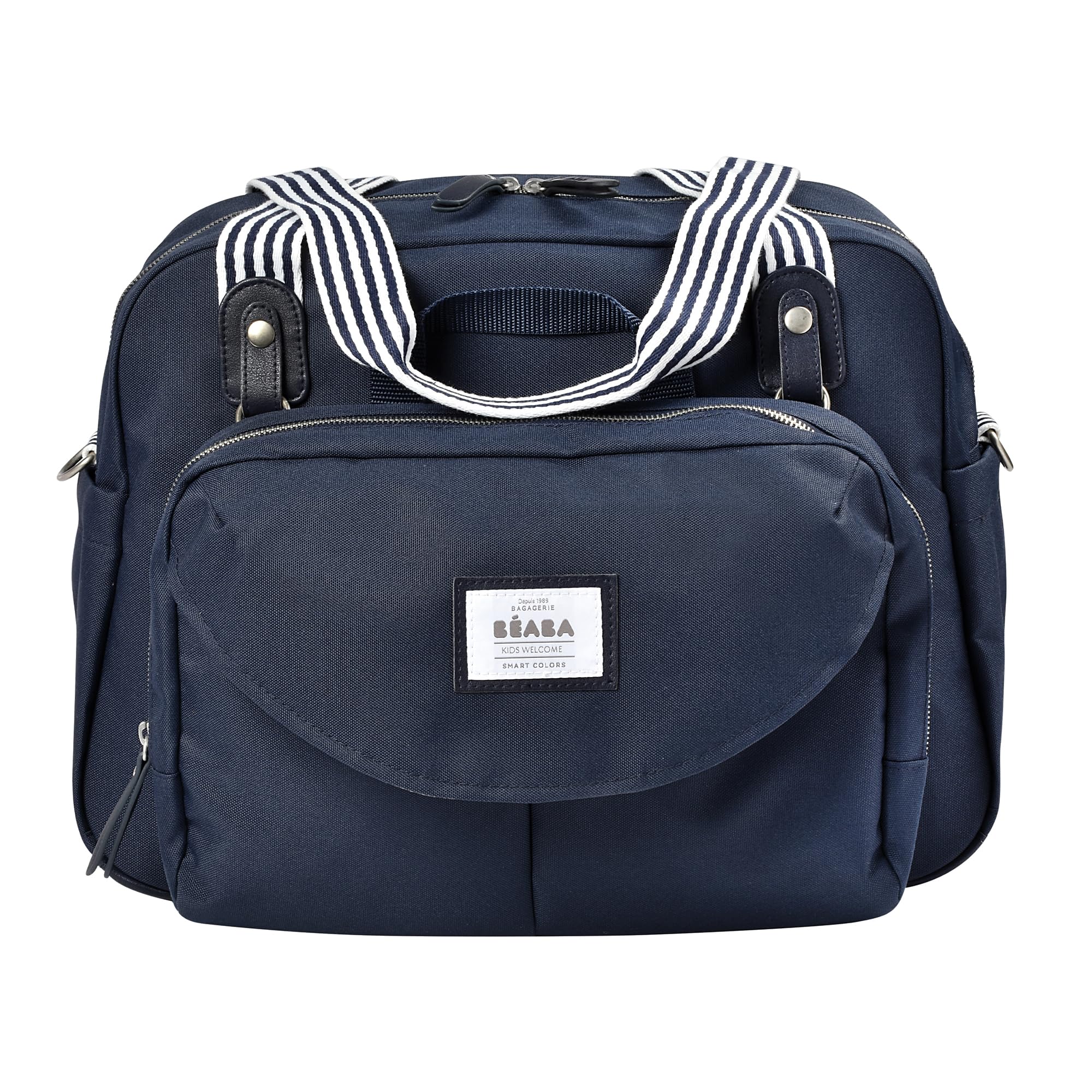 BÉABA Borsa Fasciatoio Genève II Borsone Pannolini Materassini Cambio Neonato Modulabile Taschino Isotermico Pasti Sistema Aggancio Passeggino Blu