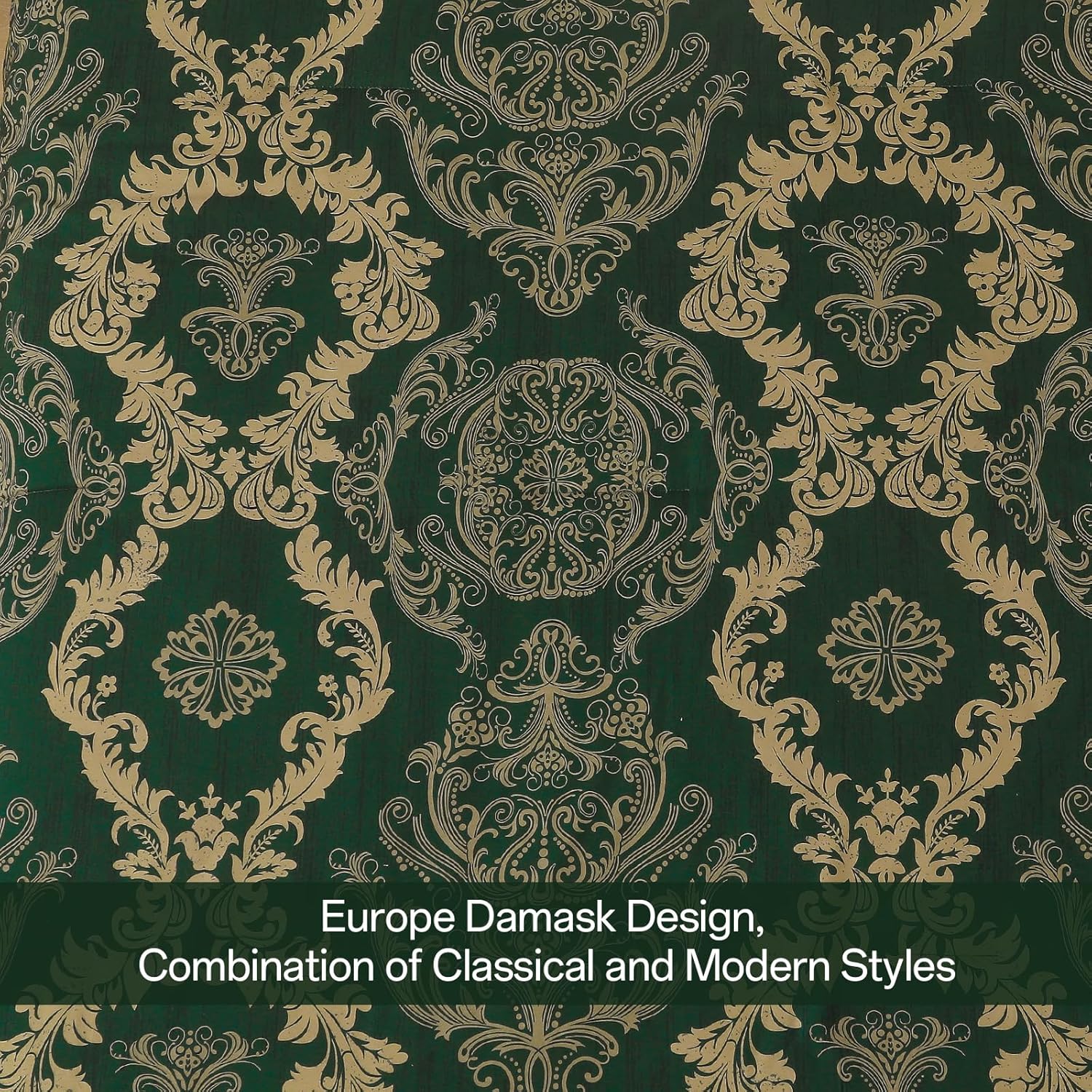 WONGS BEDDING Green Damask King Size Comforter Set, 7 Piece Texture Microfiber Comforter Bedding Set for All Season, Bed in a Bag with Comforter, Flat Sheet, Fitted Sheet, Pillowcases & Shams - Image 8