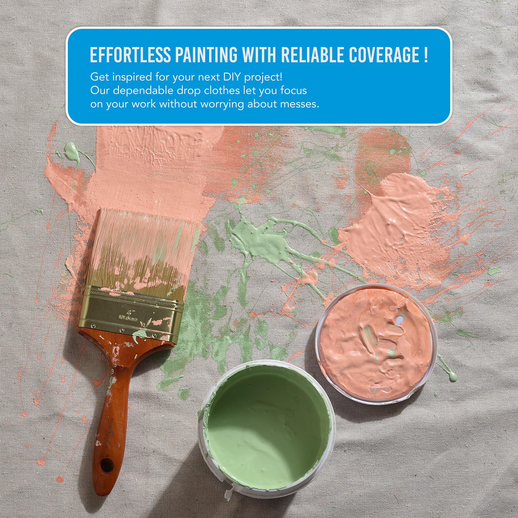 Canvas Drop Cloth For Painting (Size 4 X 5 Feet - Pack Of 2) - Pure - View #13