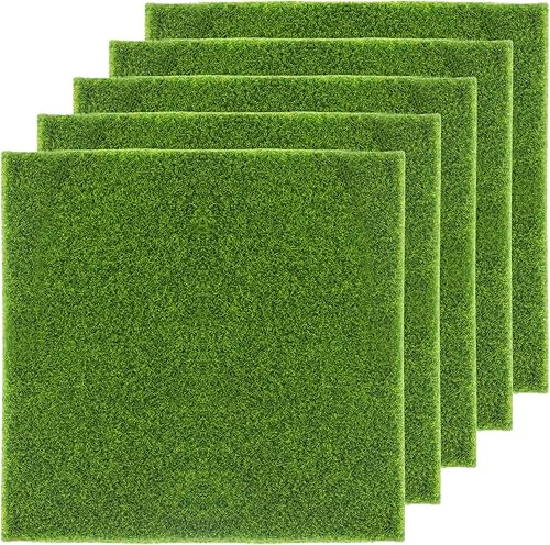 MIDELONG Decoración de césped falso para manualidades, césped artificial de 6 x 6 pulgadas para casa de muñecas, césped artesanal para accesorios de