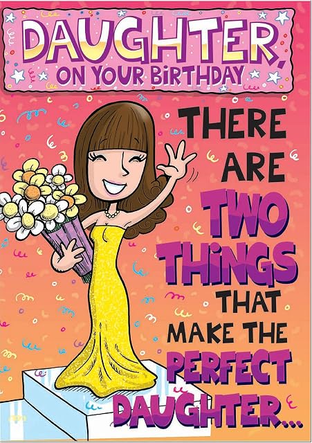 Doodlecards Funny Daughter Birthday Card - Medium