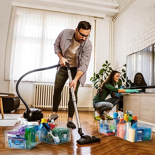 Miniatura 5 de ClearSpace Contenedores de almacenamiento de plástico con divisor, paquete de 2 Organización perfecta de cocina o almacenamiento de despensa