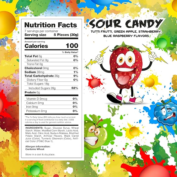 Sour Gummy Candy, Blastz Star Gummies, 8 Oz Bag | Blue Raspberry, Tutti-Frutti, Green Apple, Strawberry, Chewy Candy