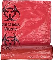 Medical Action Red Biohazard Infectious Waste Bags, 3 Gallon 14.5x19 Inch, 20/Roll - Durable LLDPE ASTM Compliant