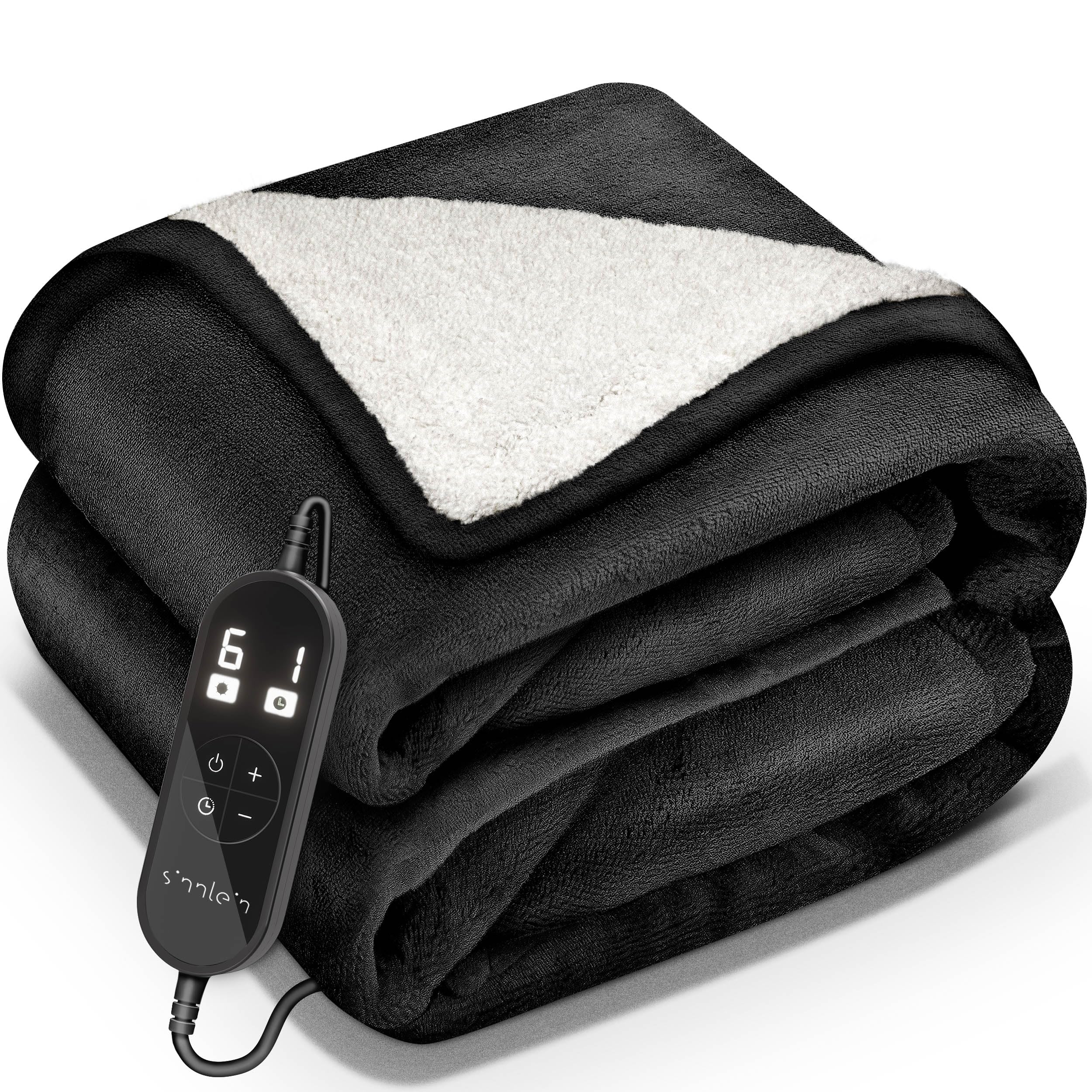 sinnlein® Manta electrica con Apagado automático | Manta térmica eléctrica con 9 Niveles de Temperatura | Manta acogedora para Cama, sofá | Cobija eléctrica con Temporizador y Pantalla Digital