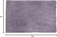 Vista 3 de Yaxa Basics - Alfombra antideslizante de microfibra absorbente y mullida para baño, 21" x 34", color lavanda