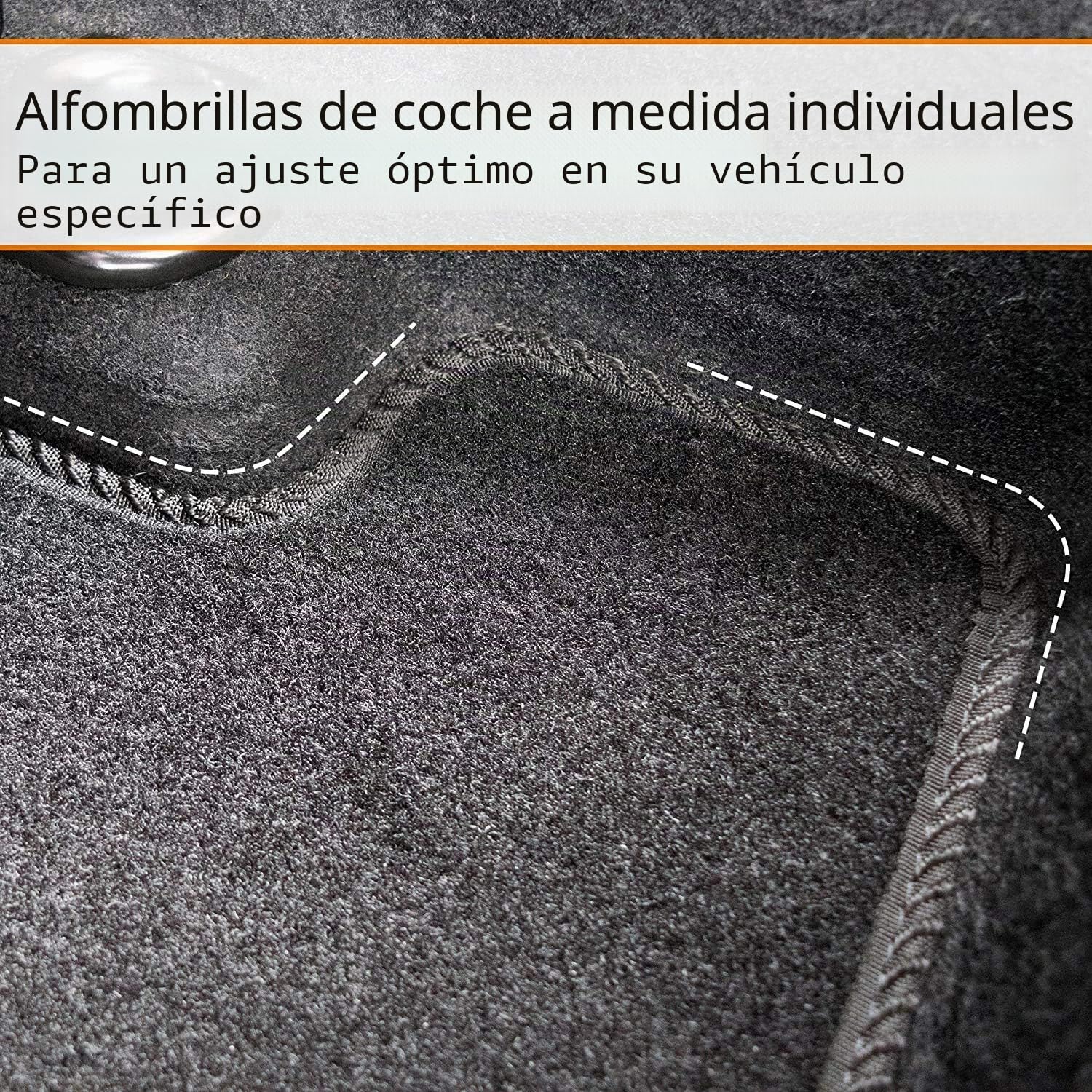 Alfombrillas a medida para Hyundai Tucson 2021-2025 HÍBRIDO, juego de 4 alfombrillas, negro con borde negro y 2 clips de seguridad