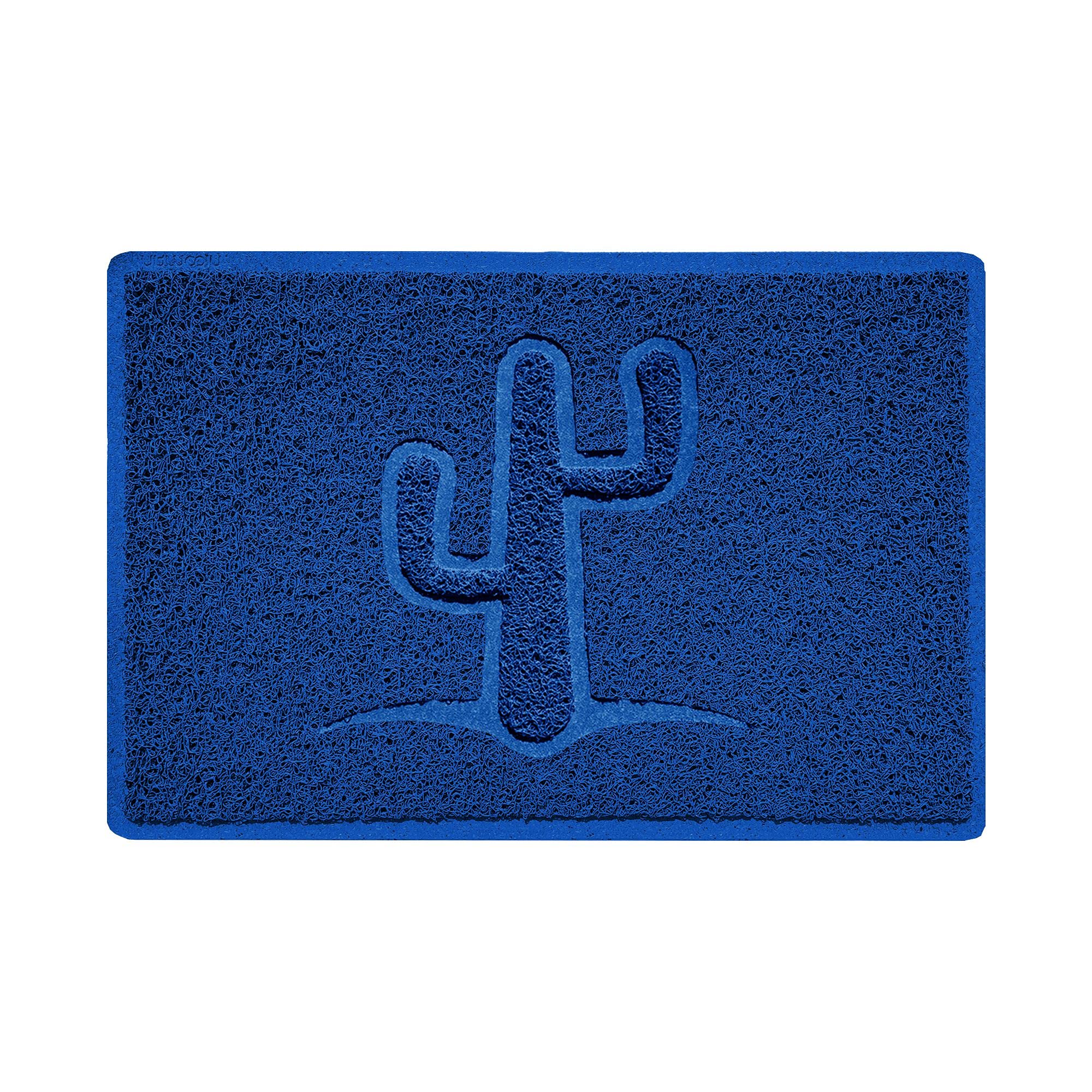 Nicoman Cactus Embossed Shape Door Mat Dirt-Trapper Jet-Washable Doormat-(Use Indoor or Sheltered Outdoor)- (60x40cm/23.6x15.7inches, Small) Blue
