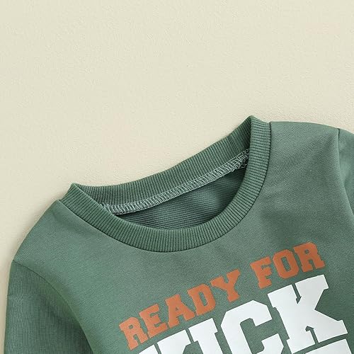 Miniatura 4 de Traje de fútbol para bebé niño listo para comenzar con sudadera para bebé, pantalones deportivos lindos para bebés, ropa para el día del juego de 2