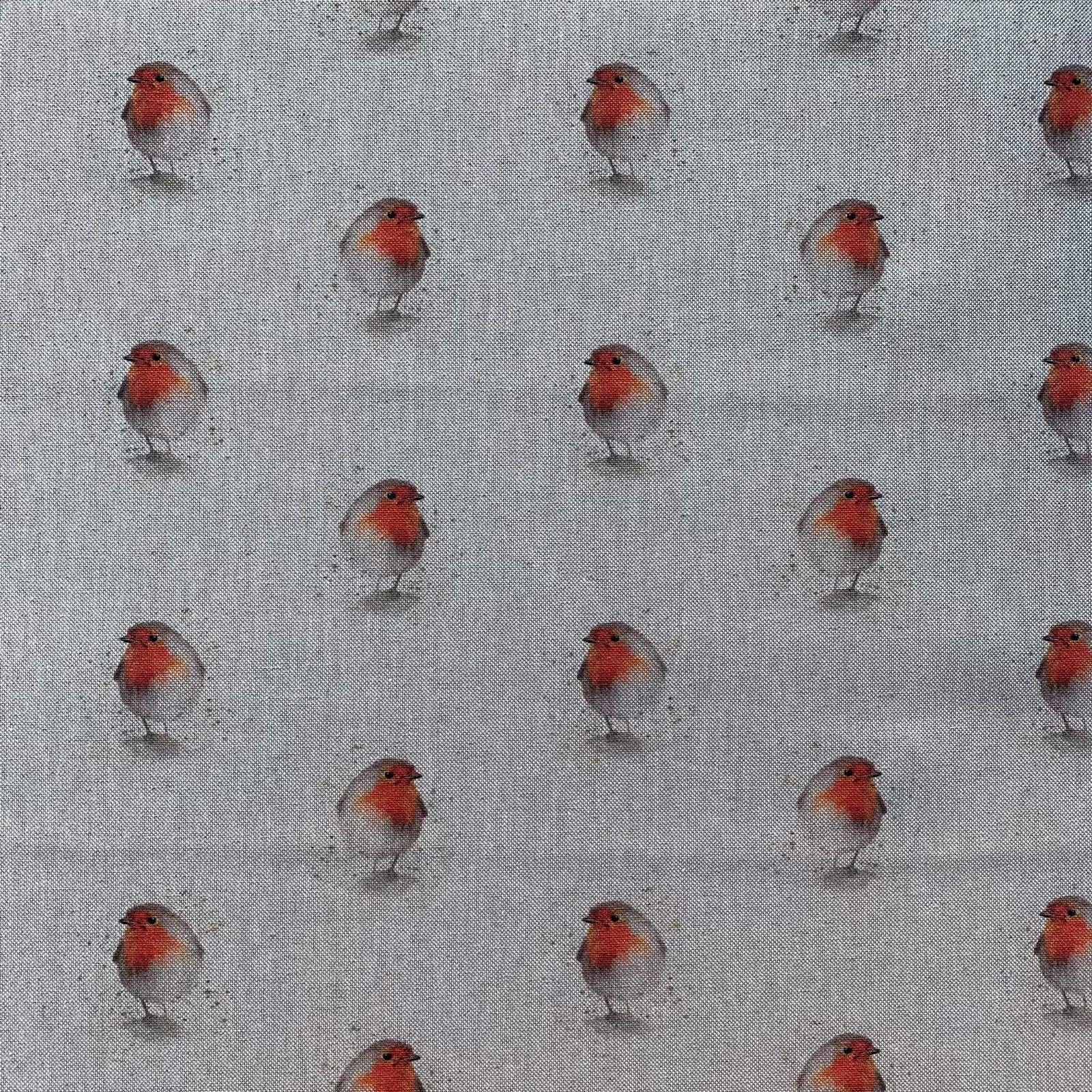Animals Digital Print Cotton Rich Linen Look Fabric for Curtains Blinds Craft Bags Sewing Quilting Patchwork & Upholstery | 55" - 140 cm Wide | Sold by The Half Metre (Robins)