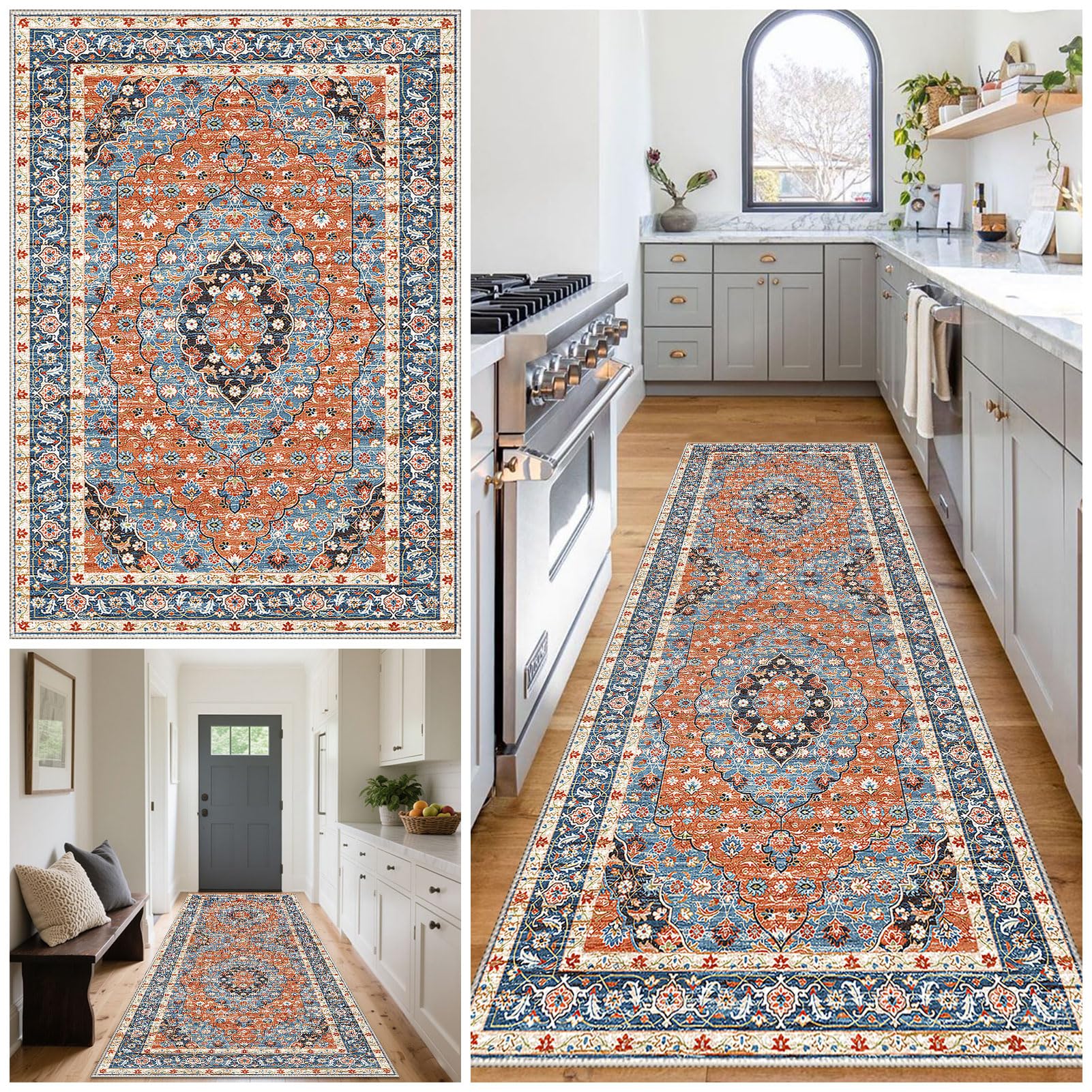 Carpet Runners for Hallways Non Slip Machine Washable Kitchen Runner Long Carpet Runner Absorbent Carpet Floor Mat Rug Hallway Hall Runner Narrow Rugs Area Rug Runner Rug for Hallway 80 x 500 cm — image 1