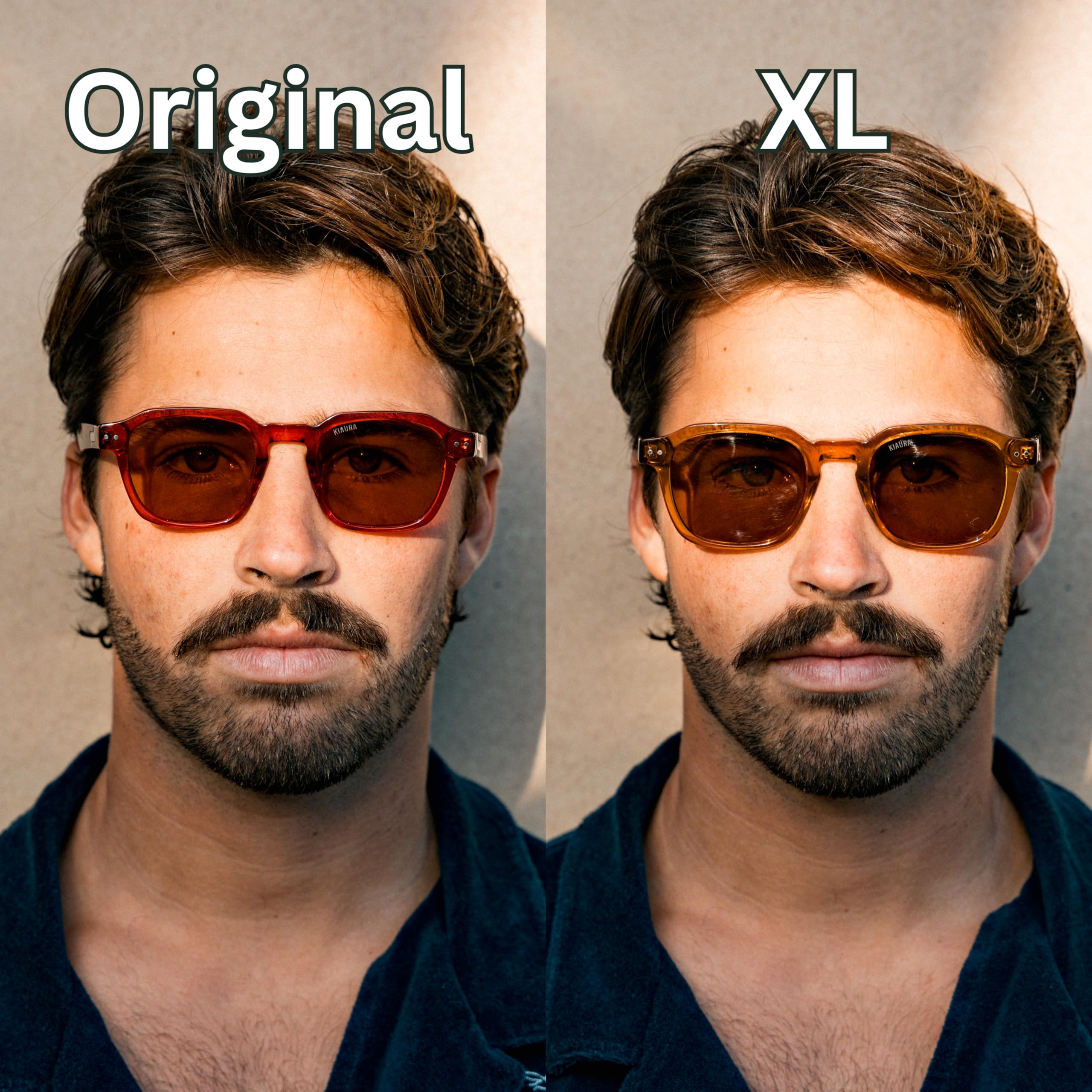 KIAURA Lautner Premium UV400 Polarisierte Sonnenbrille, XL & Original, Formgedächtnis-Acetat-Rahmen, kratzfeste Gläser