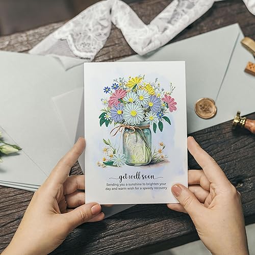 Miniatura 7 de Tarjeta de felicitación Get Well Soon, tarjeta de flores para recuperarse pronto, tarjeta de recuperación rápida, tarjeta de sentirse mejor, tarjeta