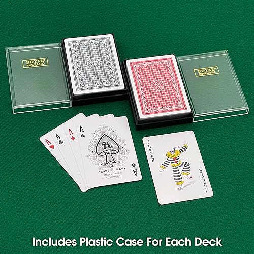 Miniatura 4 de CHH Royal 100% plástico tamaño póquer estándar naipes  3.5 x 2.5 pulgadas con fundas protectoras  Duradero y lavable  Tamaño profesional de casino