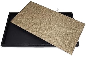 CuteBox Black Plastic Tray Burlap Pad Insert Gold U-Pin Combo for Retail