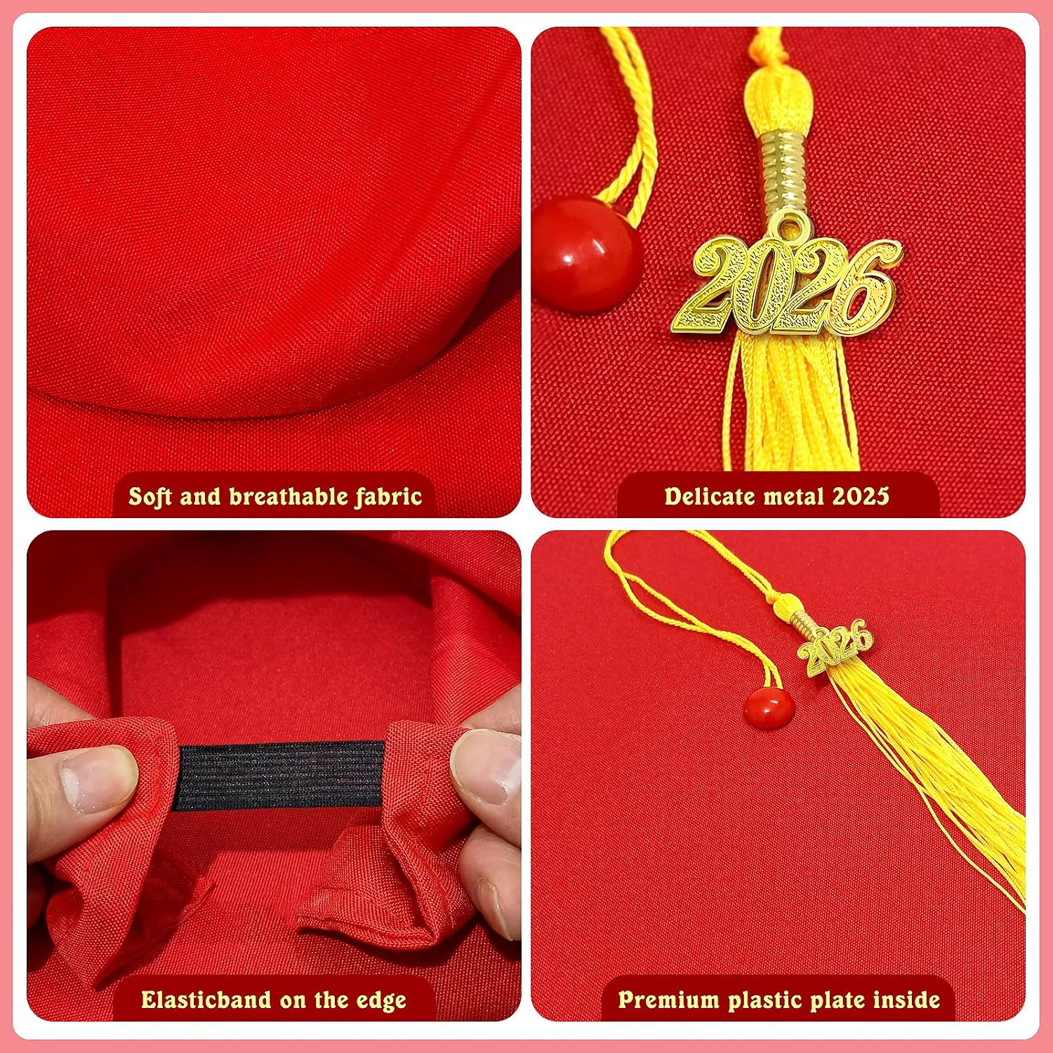 Kidum 16 Pcs 2026 Graduation Cap Kindergarten Bulk Graduation Cap Preschool Child Size Grad Caps with Metal 2026 Tassel