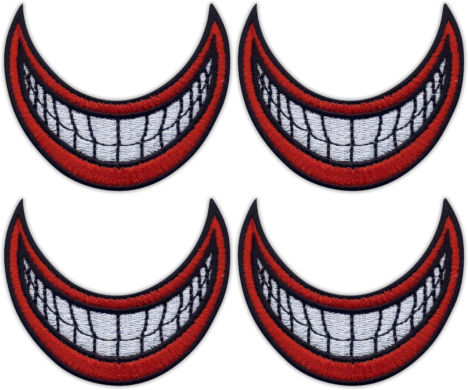 Set of Four - Joker Smile - Sew-on - Embroidered Patch/Badge/Emblem