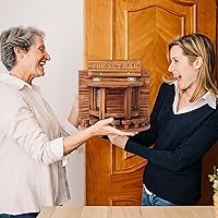 Vista 8 de MIXUMON Mesa Comedero para Ardillas en Forma de Media Luna, Comedero de Mesa de Picnic de Madera para Ardillas, Comederos Exteriores para Ardillas