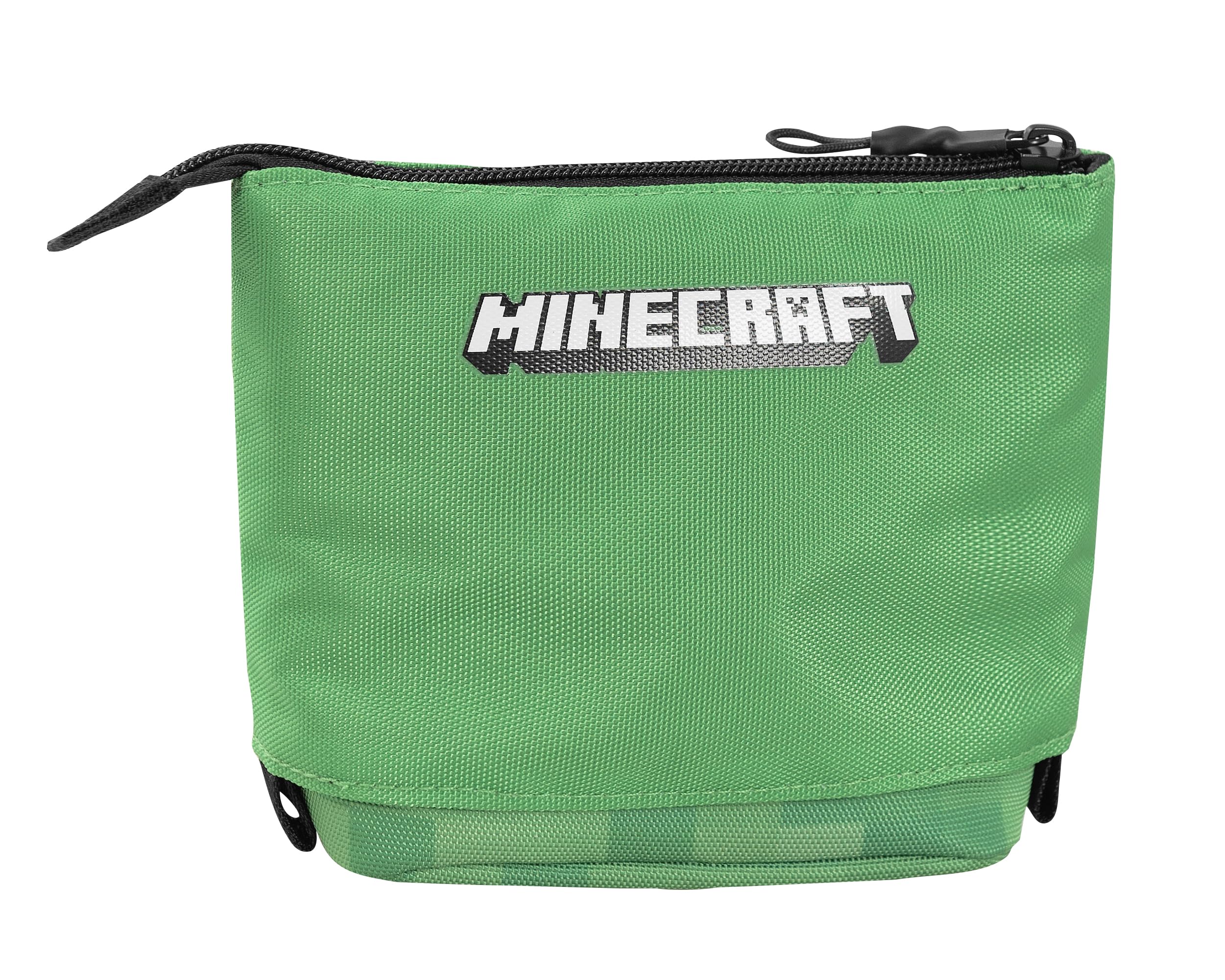 MINECRAFT - Vertical Telescopic Pencil Case, Zip Pocket, Ideal for Organizing Stationery Green, 12 x 12 H (Extension +7) x 5 cm - Green - Image 3