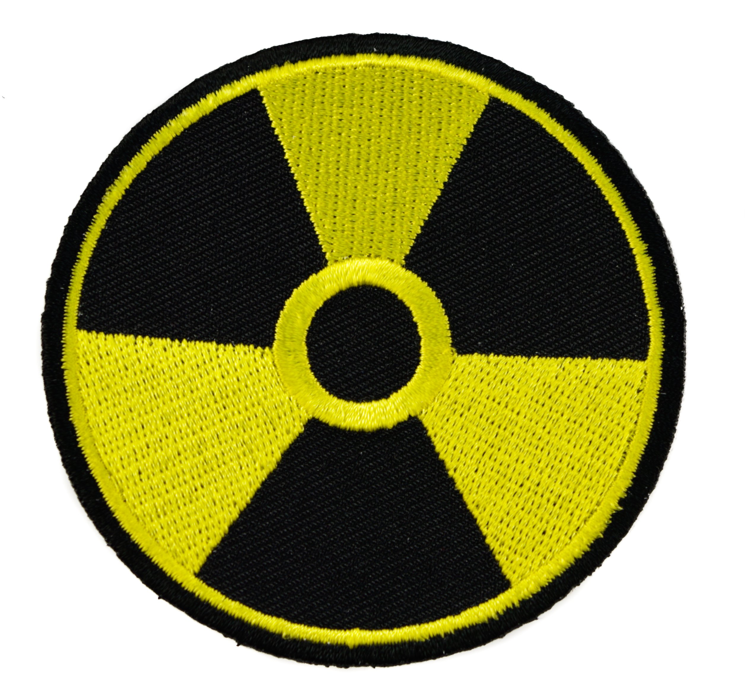 Radioactive Radiation Toxic Yellow Black Embroidered Biker Patch IVAN2926 F5D6O