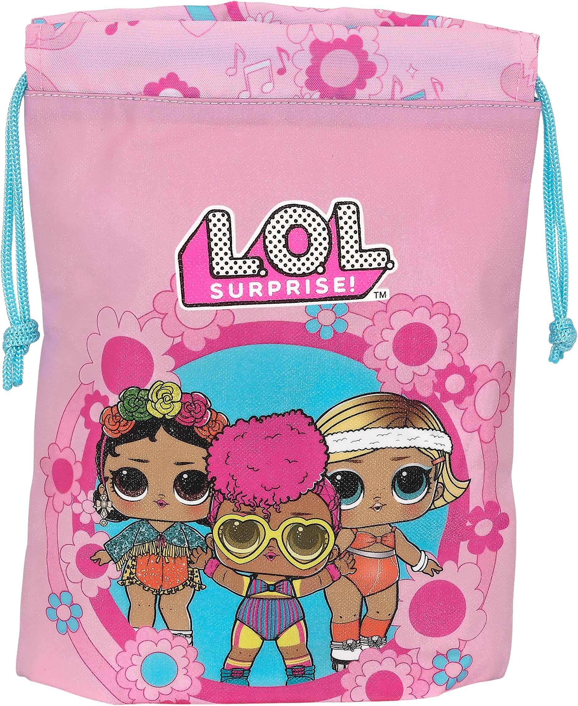 LOL Surprise! Glow Girl – Snack Bag Lunch Bag, Pencil Case, Optimal Quality, Maximum Strength, Food Holder, Recreation, 20 x 25 cm, Pink, Pink, Estándar, Casual