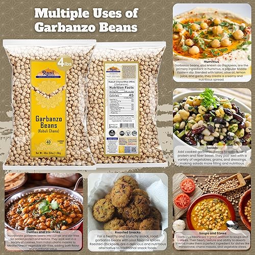 Miniatura 3 de Rani - Garbanzos (Kabuli Chana), completamente naturales, veganos, ingredientes sin gluten, no OGM, de origen indio