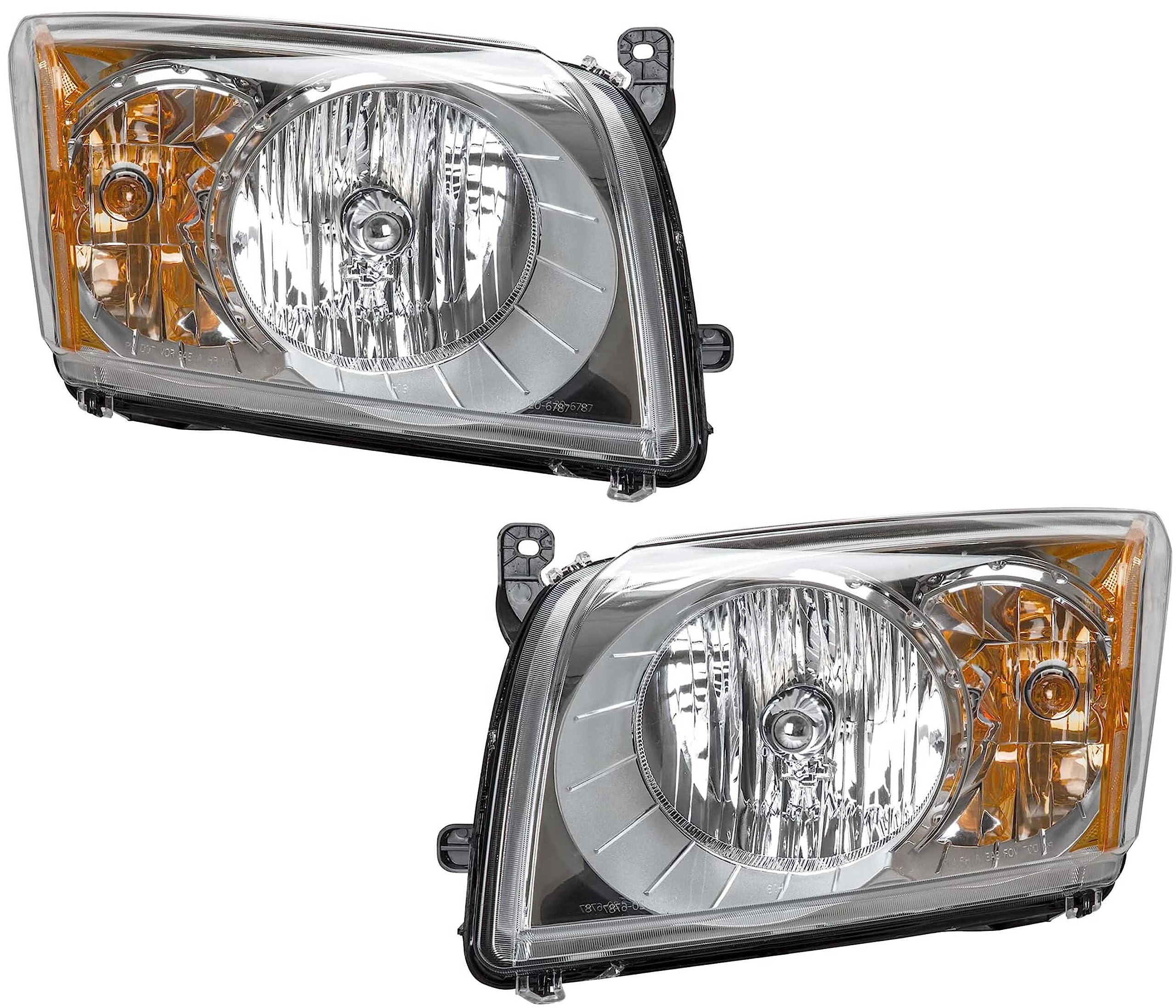 Headlights Assembly Fit 2007-2012 Dodge Caliber R/T SXT SE Chrome