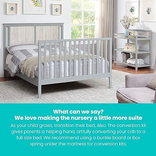 Miniatura 3 de Suite Bebe Connelly - Kit de conversión de cuna a cama matrimonial, ajustable en gris, envío rápido (27570-GRY)
