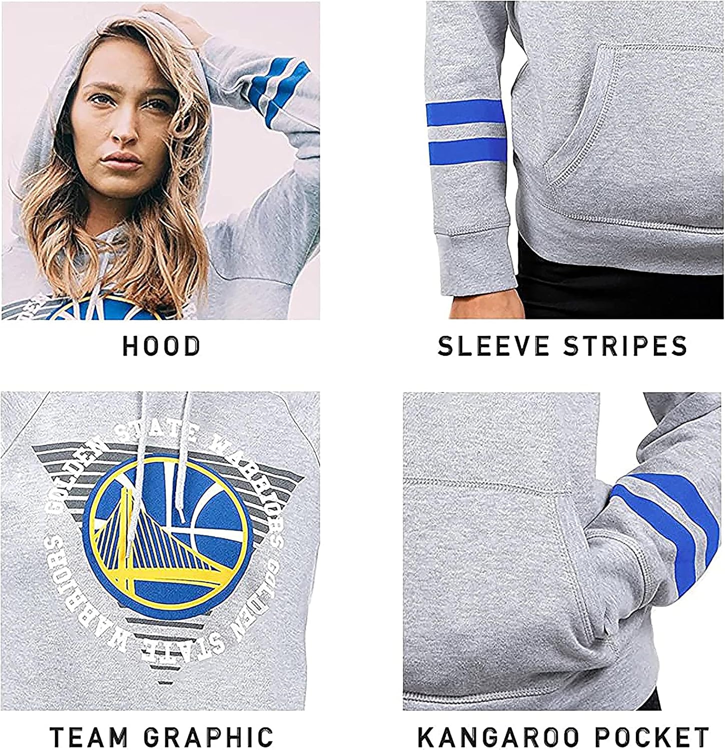 Ultra Game NBA womens Soft Fleece Crop Top Pullover Hoodie Womens