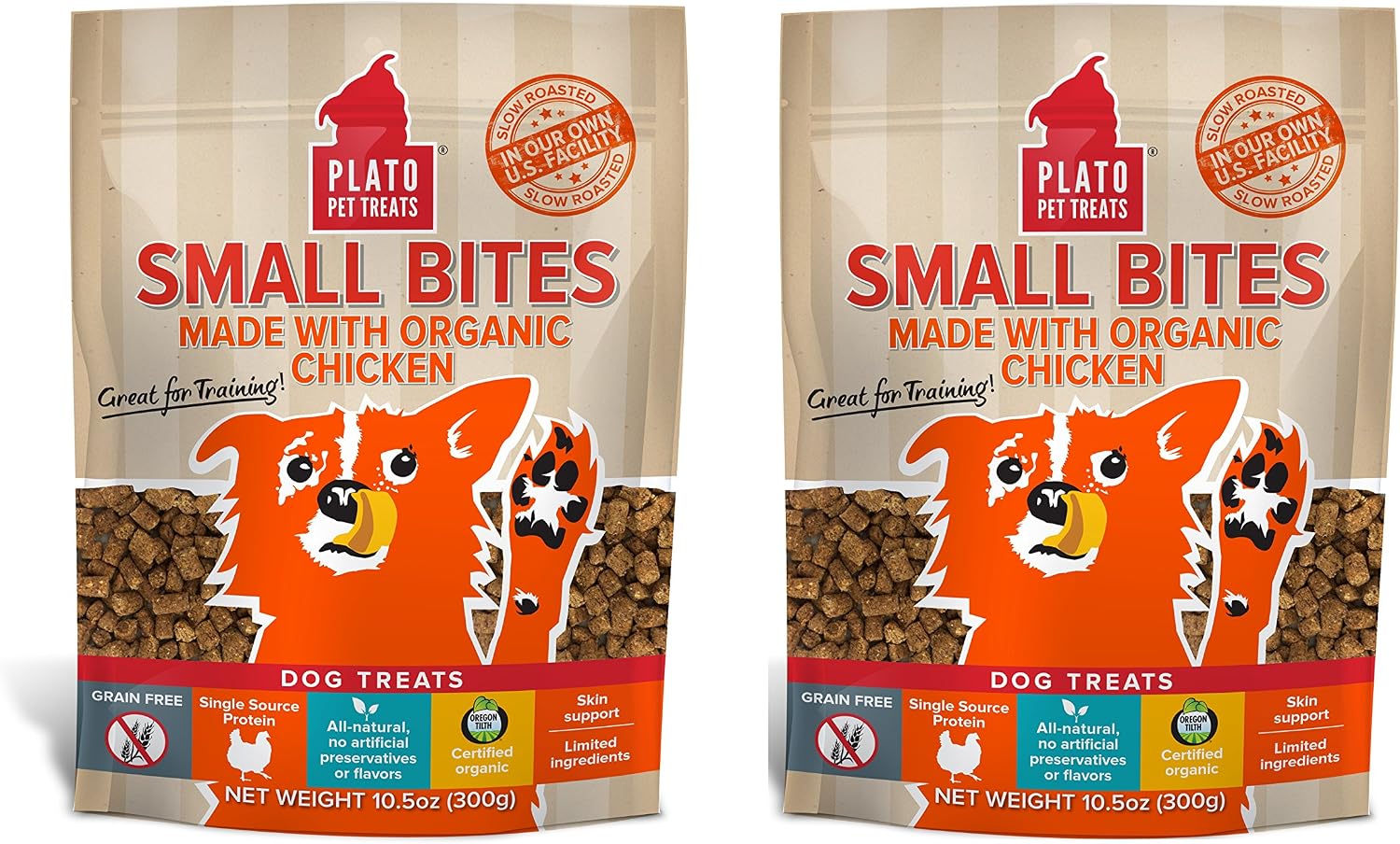 Plato Small Bites Organic Chicken (Pack of 2)10.5 oz per bag