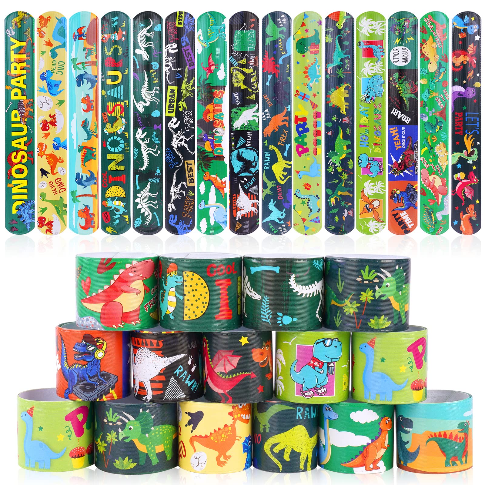 flintronic Braccialetti Slap, 30Pezzi Slap Bracelets, Bracciali a Scatto, Schiaffo Bracciali Gadget per Compleanno Festa Bomboniere Regalo per Bambini Ragazze Ragazzi