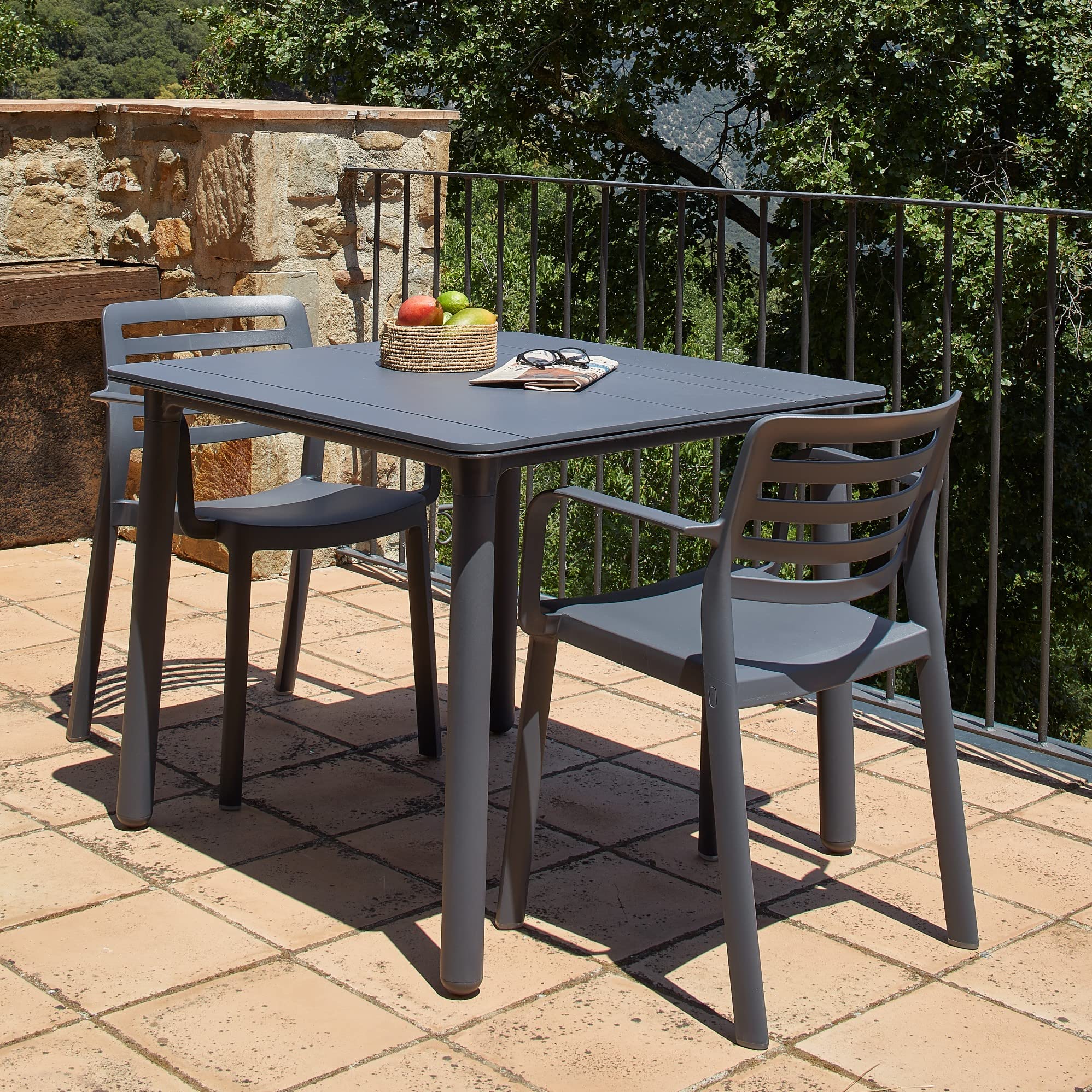 GARBAR Wind Set 2 Silla con Brazos Interior, Exterior | jardín, terraza, balcón, Salon, Cocina, Comedor | diseño, Ligero, apilable | Arena