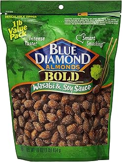 Blue Diamond Almonds Bold Wasabi & Soy Sauce, Value Pack, 16-Ounce (Pack of 3)