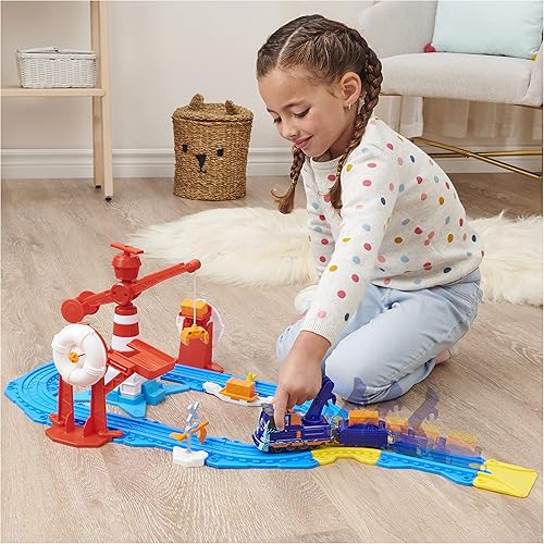 Miniatura 3 de Port Station Playset con exclusivo tren de juguete mecánico Milo y grúa magnética