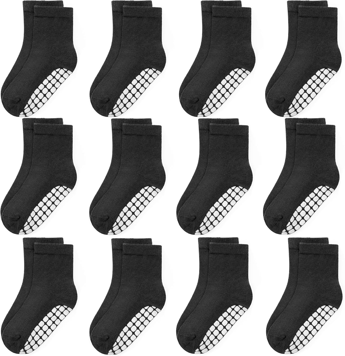 HYCLES Toddler Grippy Socks Non Slip Grip Cotton Toddler Socks for Boys Girls Baby 6-12 Months 1-7T Kids